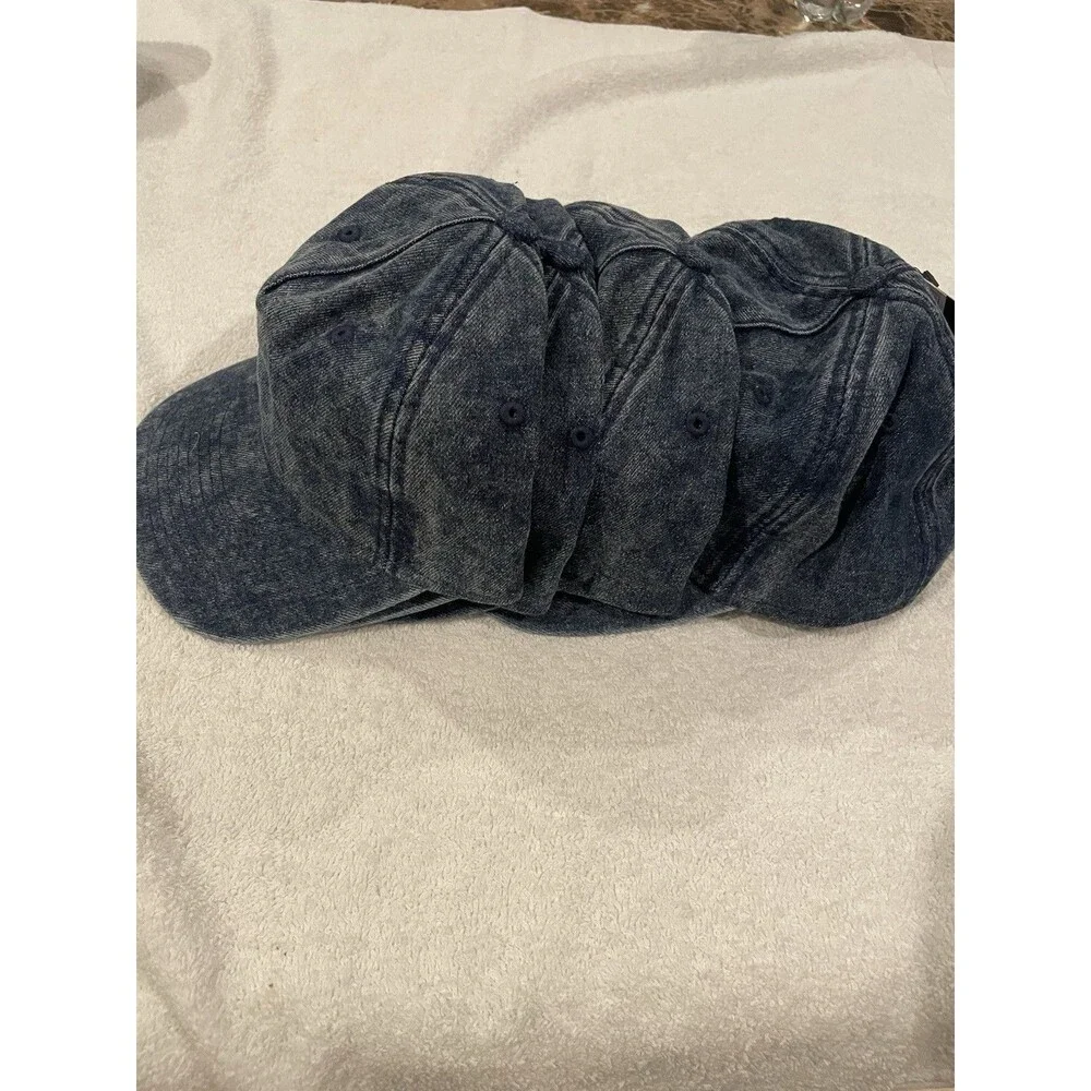 No Boundaries Blue Solid Baseball Cap SET OF 4 Unisex Adults NWT
